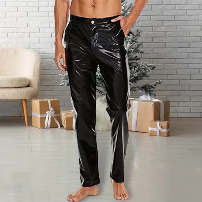 Brillant doré métallique survêtement 2025 hommes Streetwear discothèque scène robe de soirée haute qualité pantalons