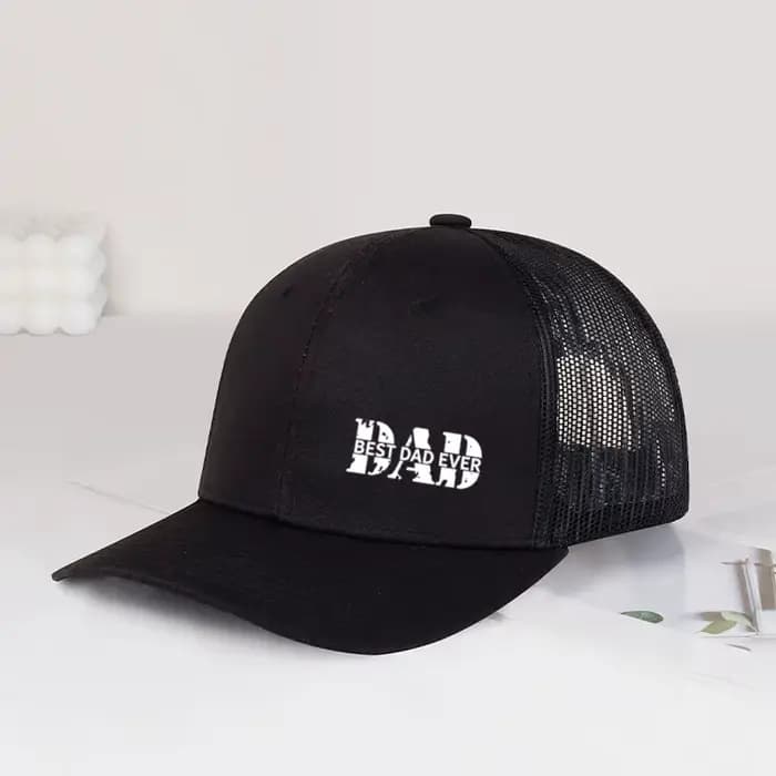 Casquette de baseball en maille respirante réglable avec impression « Best Dad Ever » pour homme