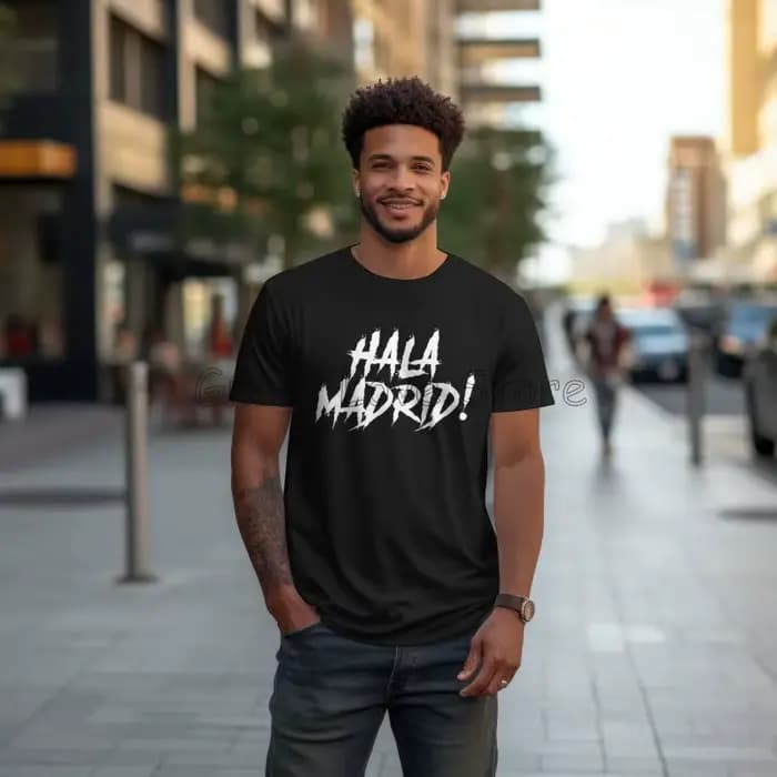 Hala Madrid lettres imprimer graphique T-shirt hommes été coton décontracté à manches courtes t-shirts surdimensionnés