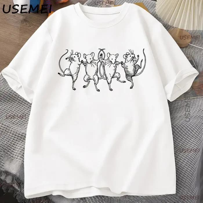 Danse Rats T-Shirt hommes femmes drôle Cottagecore esthétique Y2k vêtements bizarre