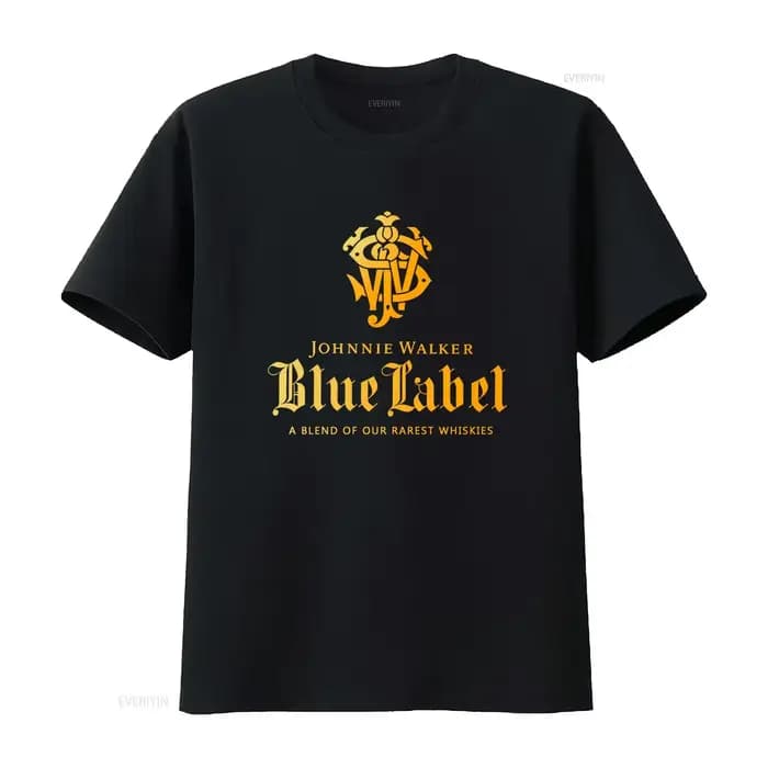 T-shirt unisexe Johnnie Walker Blue Label pour homme et femme avec logo whisky premium