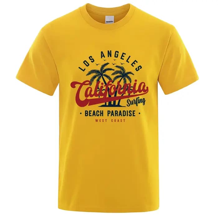 San Francisco, californie plage paradis hommes hauts mode col rond T-Shirt coton été