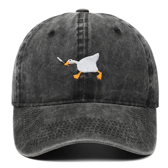 Casquette de baseball brodée avec motif d'oie pour hommes et femmes