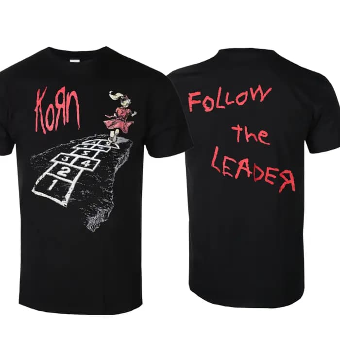Korn Follow The Leader Hopscotch T-shirt tendance d'été pour hommes et femmes, T-shirt en coton déco