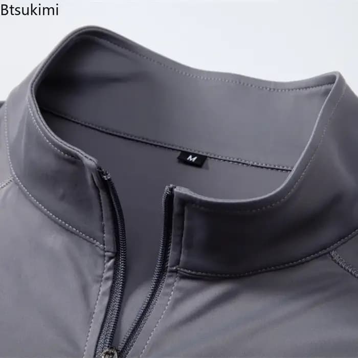 Nouvelle Collection Printemps-Été 2026 – T-shirt Anti-UV UPF100+ à Manches Longues et Demi-Zip pour Homme – Idéal Pêche et Randonnée en Extérieur