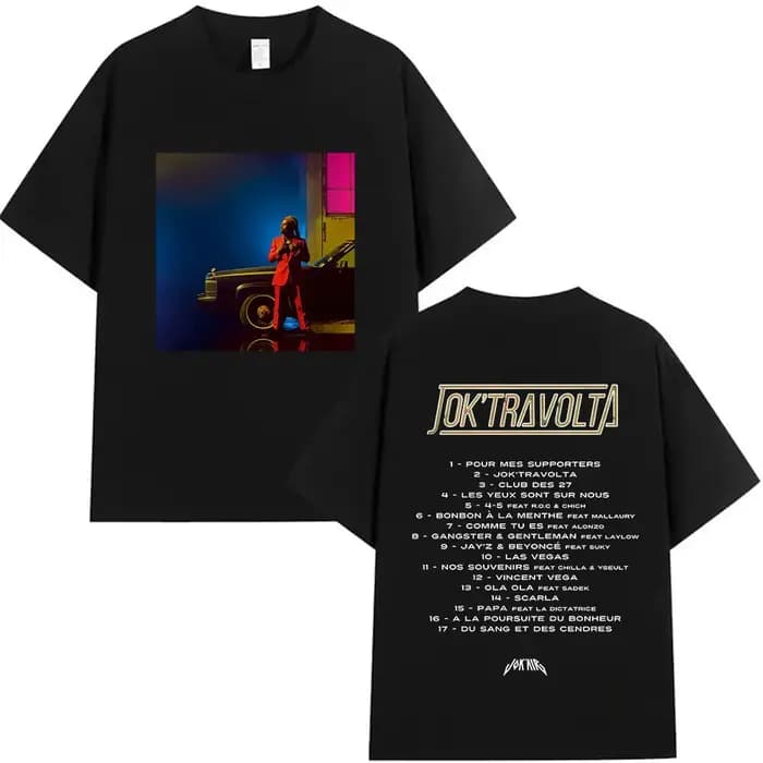 Rappeur Jokair Jok Travolta Tour 2025 t-shirts graphiques hommes Vintage surdimensionné coton T-shirt homme mode Hip