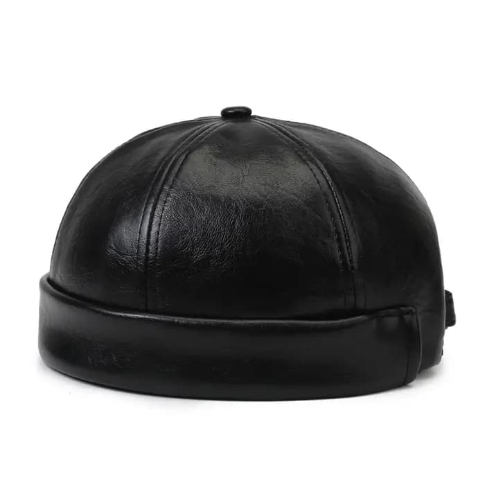 Skullcap en cuir PU de couleur unie pour hommes