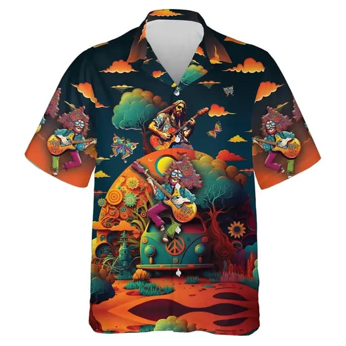 Chemises de plage Hiphelicopter Music Graphic pour hommes