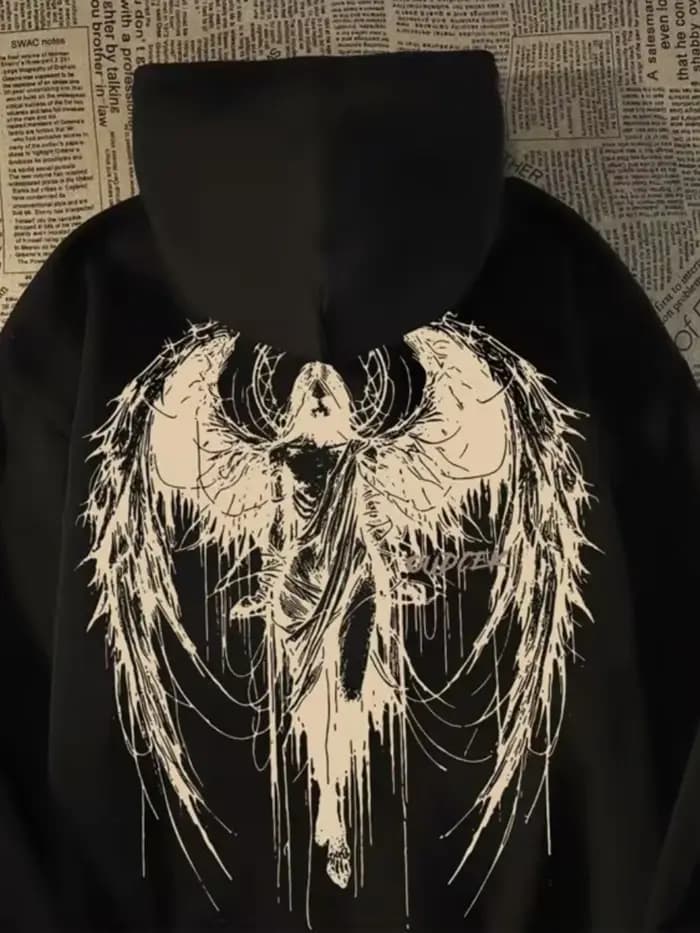 Cool Wing sweat à capuche pull décontracté hommes femmes quotidien confortable polyvalent en plein air rue automne/hiver à manches longues chaud sweat