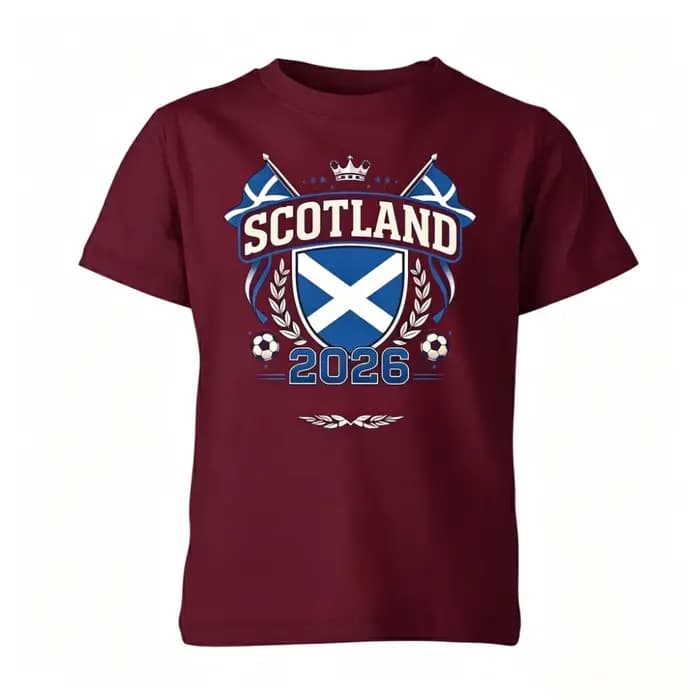 T-shirt de supporter d'Écosse 2026 – Vêtements et accessoires de football – Cadeau pour les fans