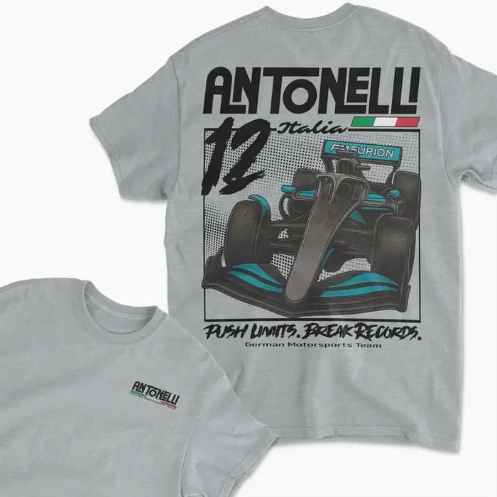 T-shirt unisexe 100% coton du champion du Grand Prix Kimi Antonelli, nouvelle collection été 2026, c