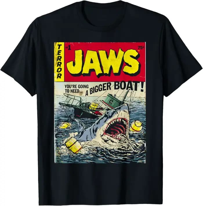 Jaws Pulp Attack couverture de bande dessinée T-Shirt à manches courtes t-shirts graphiques unisexe