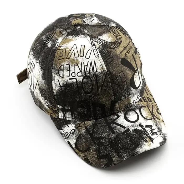 Casquettes de baseball FS noires et rouges style graffiti pour hommes