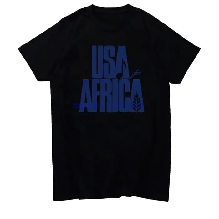T-shirt graphique d'été pour hommes 'We Are the World' Anniversaire United Artists Imprimé Coton Manches Courtes Décontracté