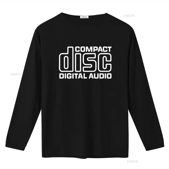 Logo CD disque Compact Audio numérique rétro années 80 90 t-shirt esthétique vintage lavé graphique doux légèrement homme unisexe respirant