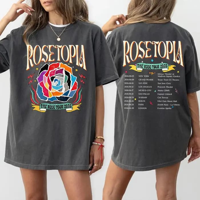T-shirt The Rose Rosetopia World Tour 2026 avec impression double face