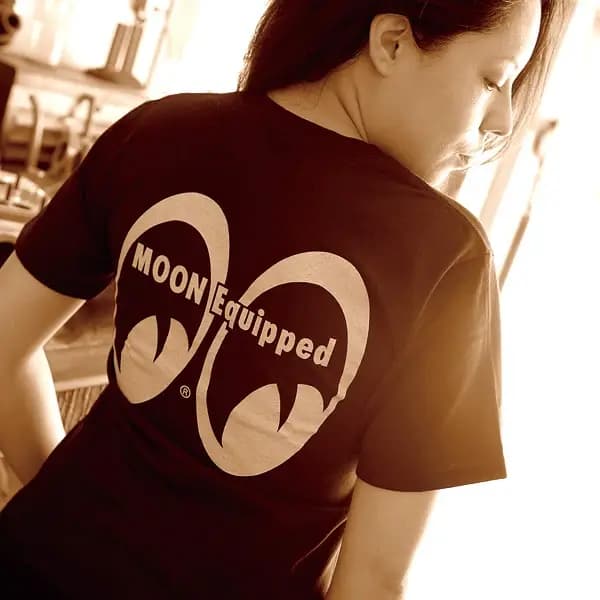 T-shirt en coton avec logo Moon Modified Car Motorcycle Brands