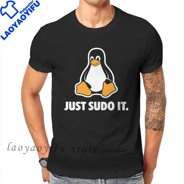 Hommes vêtements juste Sudo It t-shirt drôle pour hommes système d'exploitation Linux Tux pingouin v