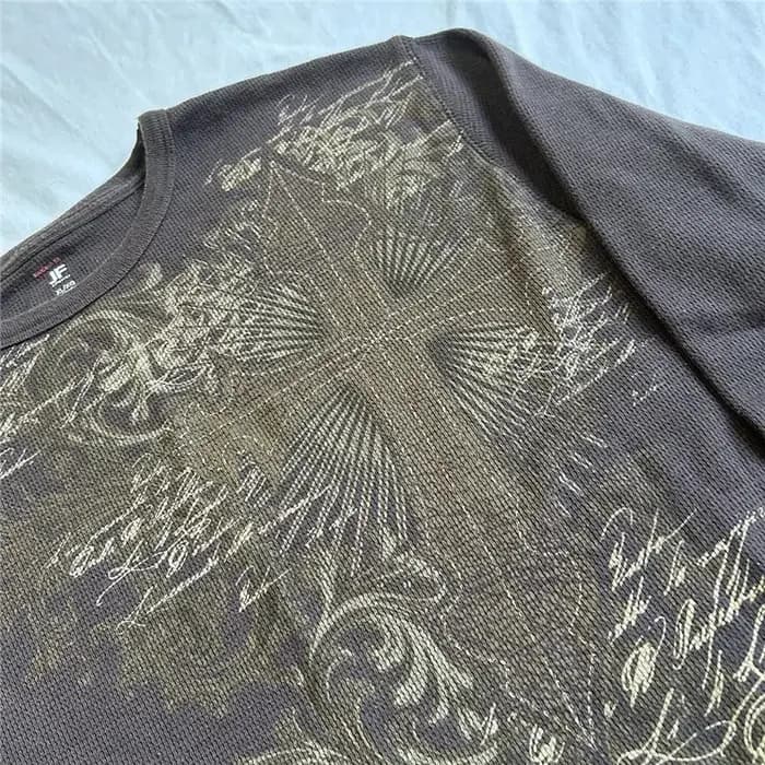 Gaono Vintage y2k Fairycore Grunge imprimé graphique culture hauts T-shirts femmes automne col rond à manches longues