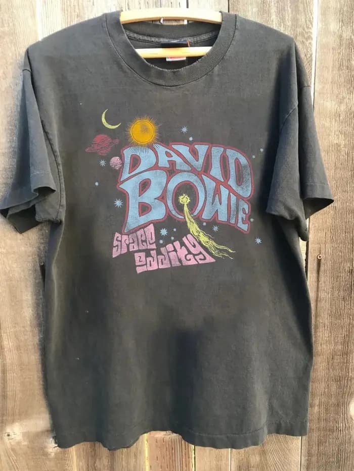 T-shirt vintage David Bowie pour femmes, en coton et respirant, à manches courtes, streetwear décont