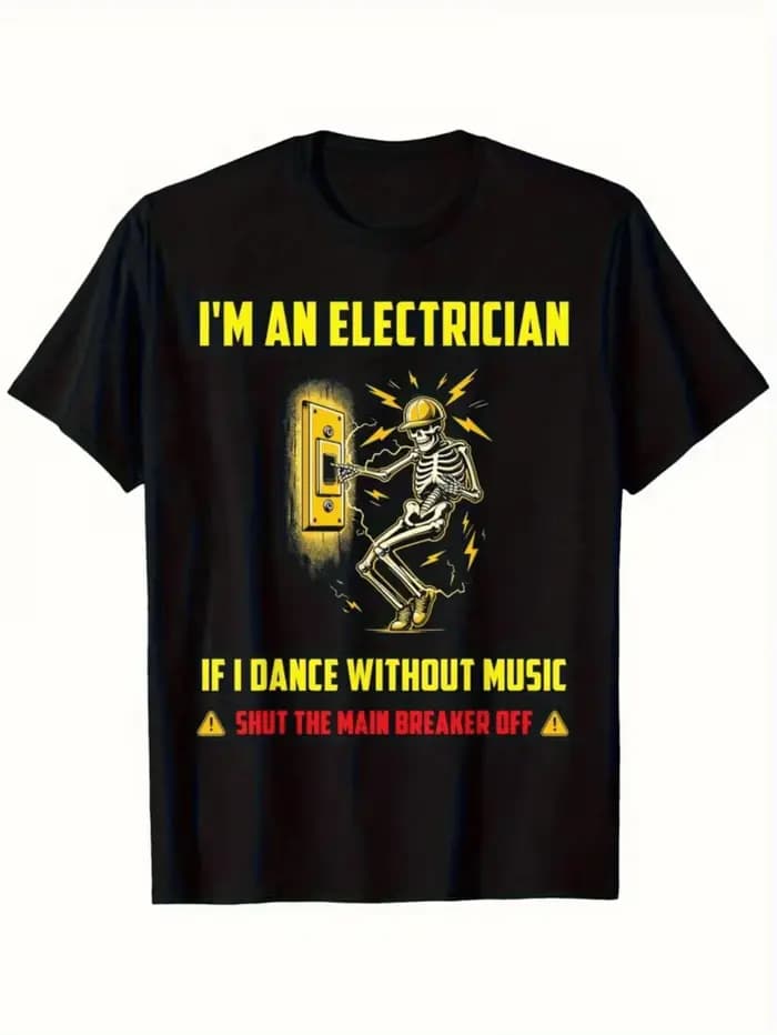 T-shirt graphique d'électricien pour hommes