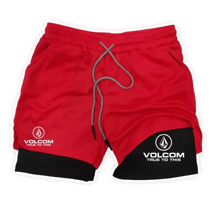 VOLCOM – short de course 2 en 1 imprimé pour hommes