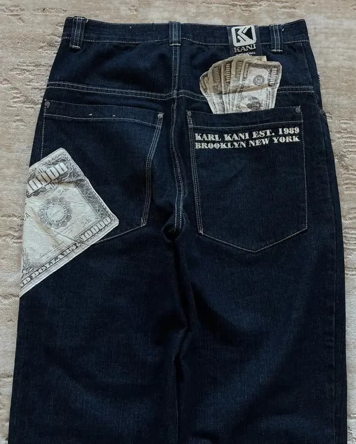 Pantalon noir Streetwear hommes Hip HopHarajuku argent imprimé
