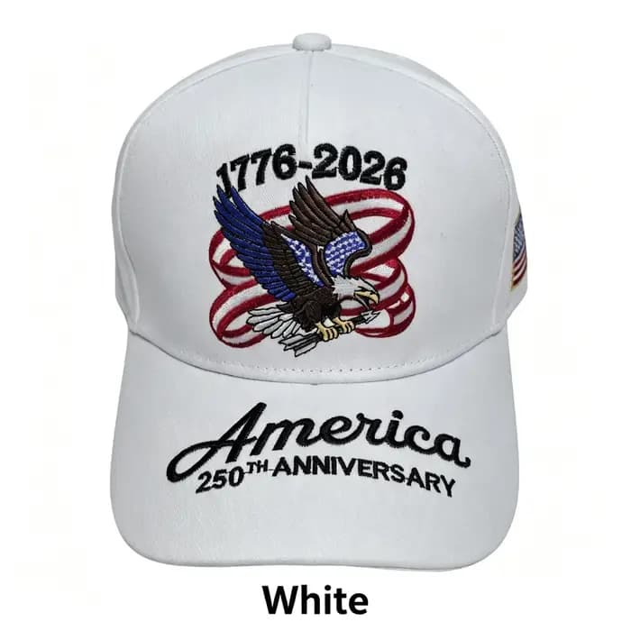 Casquette de baseball brodée Aigle et Drapeau