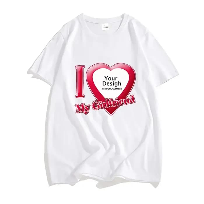 Bricolage j'aime mon petit ami petite amie T-shirt Hip Hop