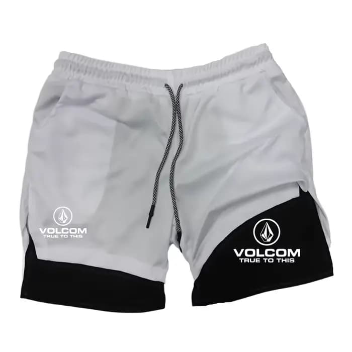 VOLCOM – short de course 2 en 1 imprimé pour hommes