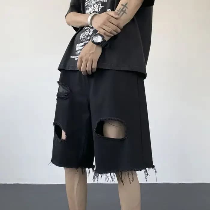 Shorts en jean déchirés pour hommes