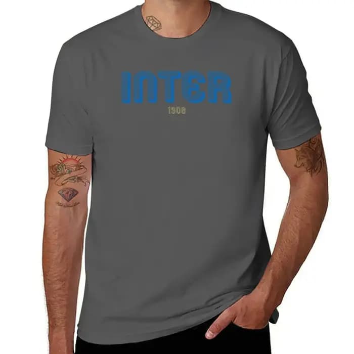 INTER T-Shirt homme T-Shirt coton haute qualité essentiel T-Shirt