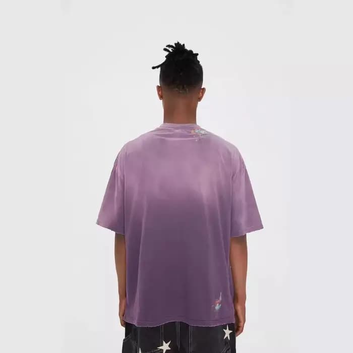 SSSAINT LOUIS fait à la main vieille et sale éclaboussures d'encre pour détruire le logo à manches courtes décontracté ample à la mode été T-shirt