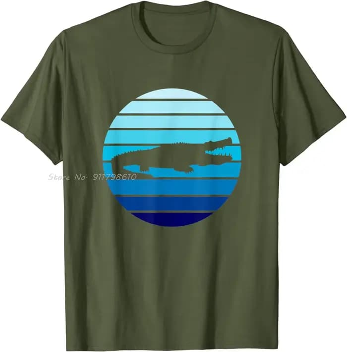Nouveau T-shirt surdimensionné été Crocodile rétro décontracté coton