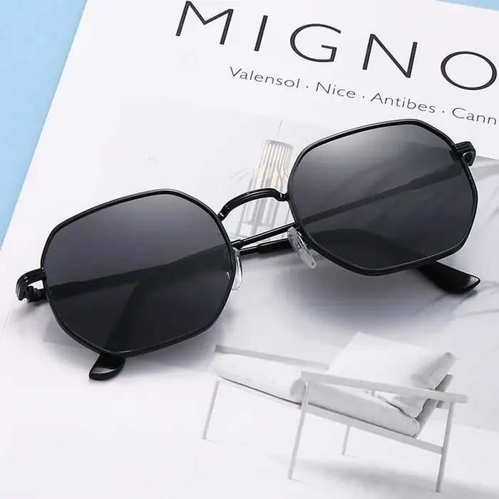 Lunettes de soleil carrées à monture métallique rétro pour hommes