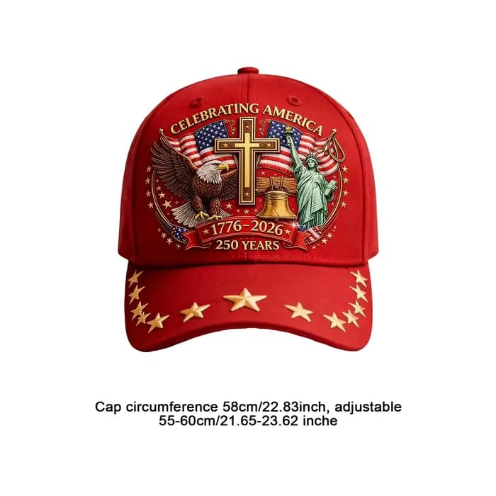 Casquette de baseball imprimée drapeau américain 1776-2026