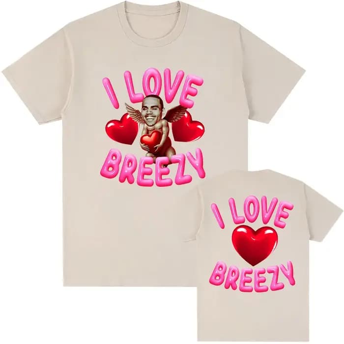 J'aime Breezy Chris Brown T-shirt décontracté à manches courtes hommes t-shirts coton de haute qualité unisexe