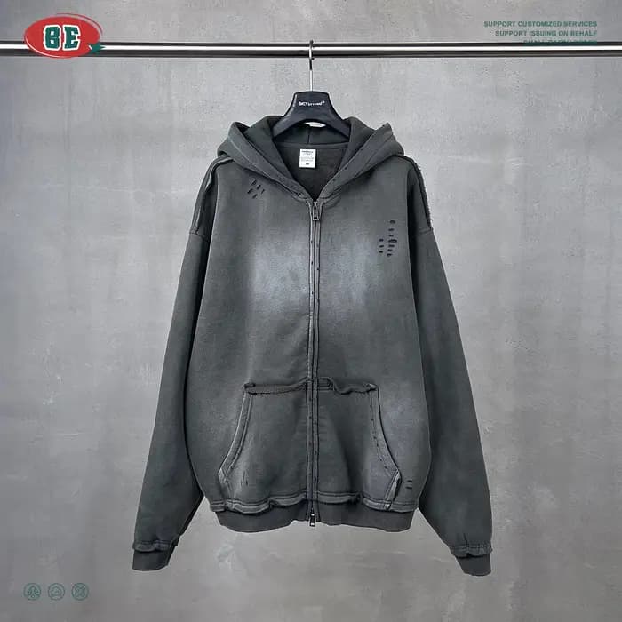 Sweat à capuche zippé pour hommes Y2k
