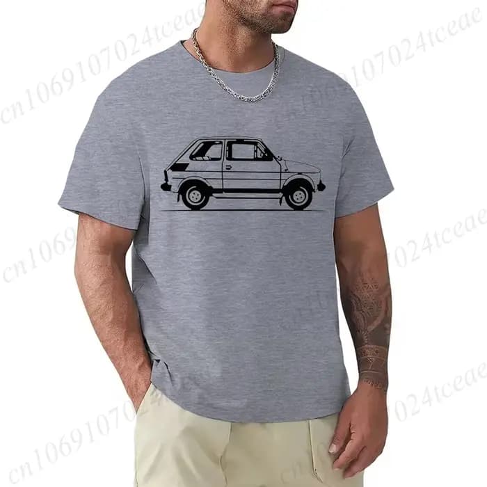 Brand Design T-Shirts Summer New Classic Old Car Print Man Fashion