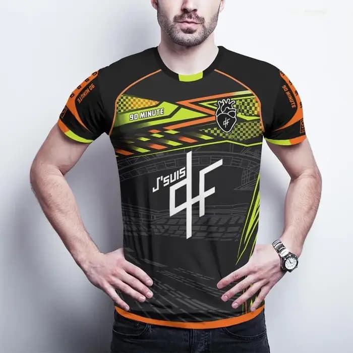 90 Minute PNL J'suis QLF Maillot imprimé T-shirt d'entraînement de football à manches courtes pour hommes et femmes Vêtements pour enfants et adultes