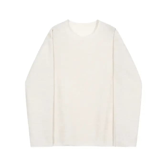 Sweat-shirt blanc ample à manches longues pour homme