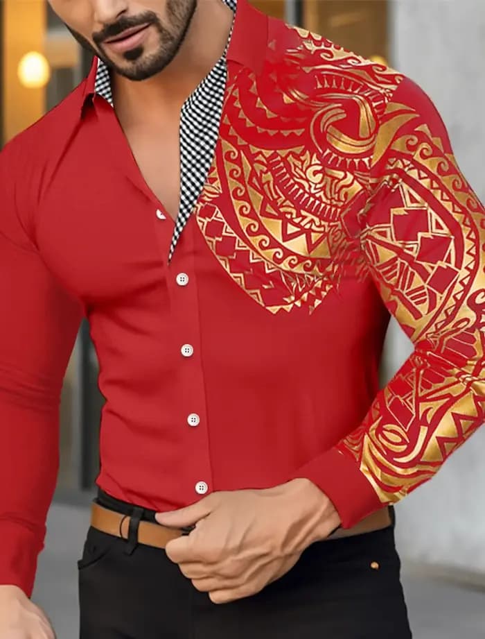 Chemise homme chemise boutonnée chemise décontractée à manches longues revers bronzant printemps et