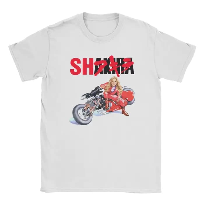 T-shirt Oversize Plage Shakira Akira – T-shirts Décontractés 100% Coton pour Hommes – Style Rétro Y2K – Vente Flash – Hauts à Manches Courtes