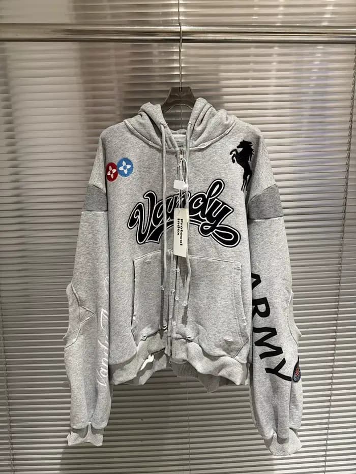 Sweat à capuche zippé oversize pour homme, marque de mode, collection automne-hiver 25, en collabora