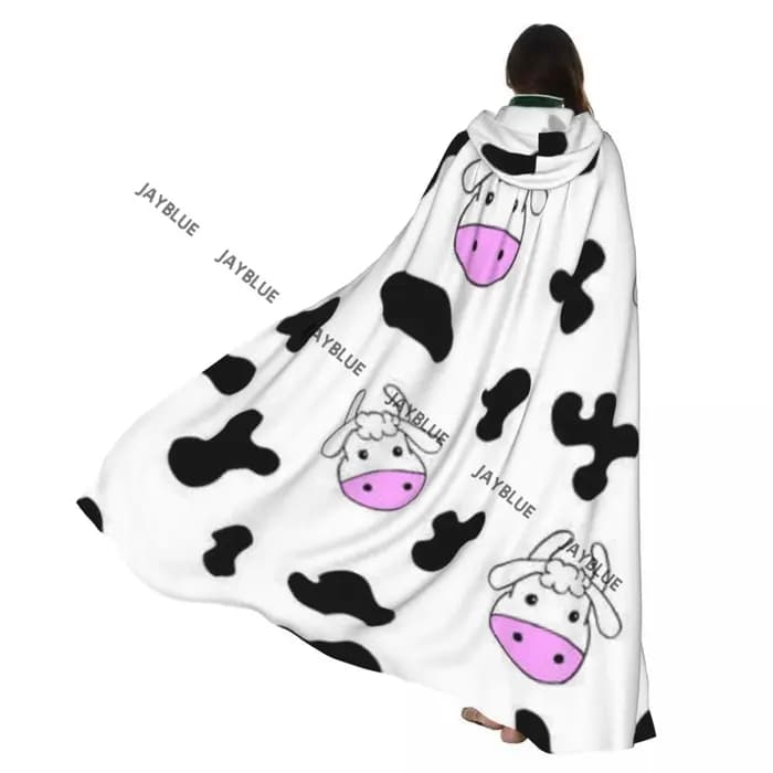 Cape à capuche unisexe avec capuche, peau de vache animale, Doodle, dessin, écheuse agricole, Cape d