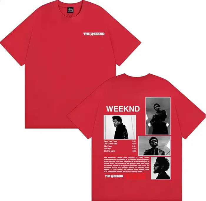 Rappeur The Weeknd Starboy Album couverture T-shirt vêtements pour hommes Harajuku Punk Hip Hop T-sh
