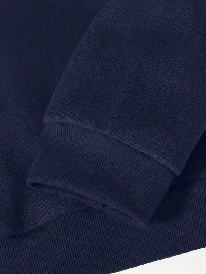 Sweat-shirt à capuche bleu marine avec imprimé nœud