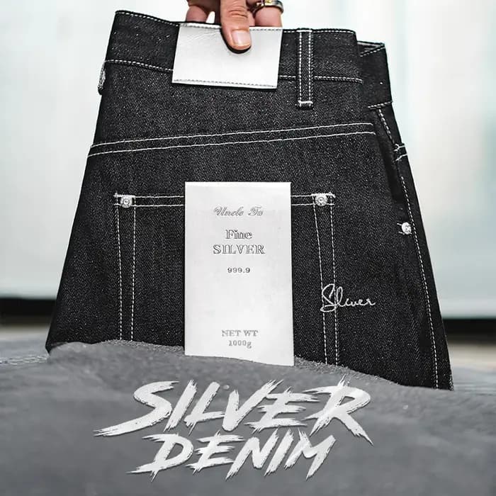 Maden-Jeans vintage en denim argenté pour hommes, Amekaji Selvedge, Denim brut, 13 Oz, Pantalon coup