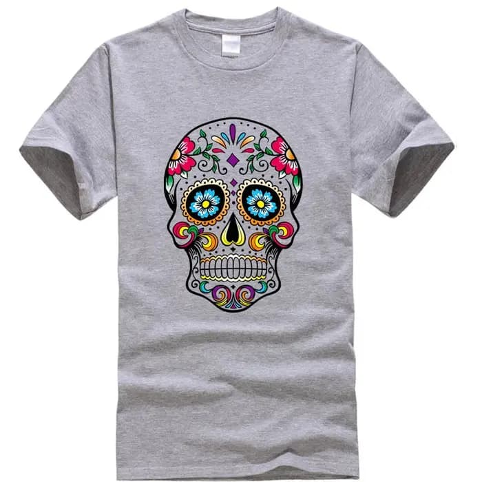 T-shirt homme haute qualité 100% coton Style de rue ample Cool crâne imprimé été hommes T-shirt déco