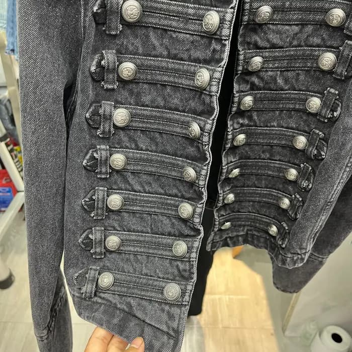 Denim manteau femmes veste Streetwear en détresse bouton col montant lavé Patchwork femme 2025 Vintage automne vêtements d'extérieur décontractés